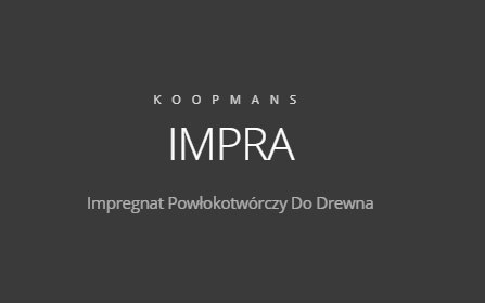 Impregnat IMPRA Koopmans 106 2,5L - orzech Impregnat IMPRA Koopmans 106 2,5L - orzech