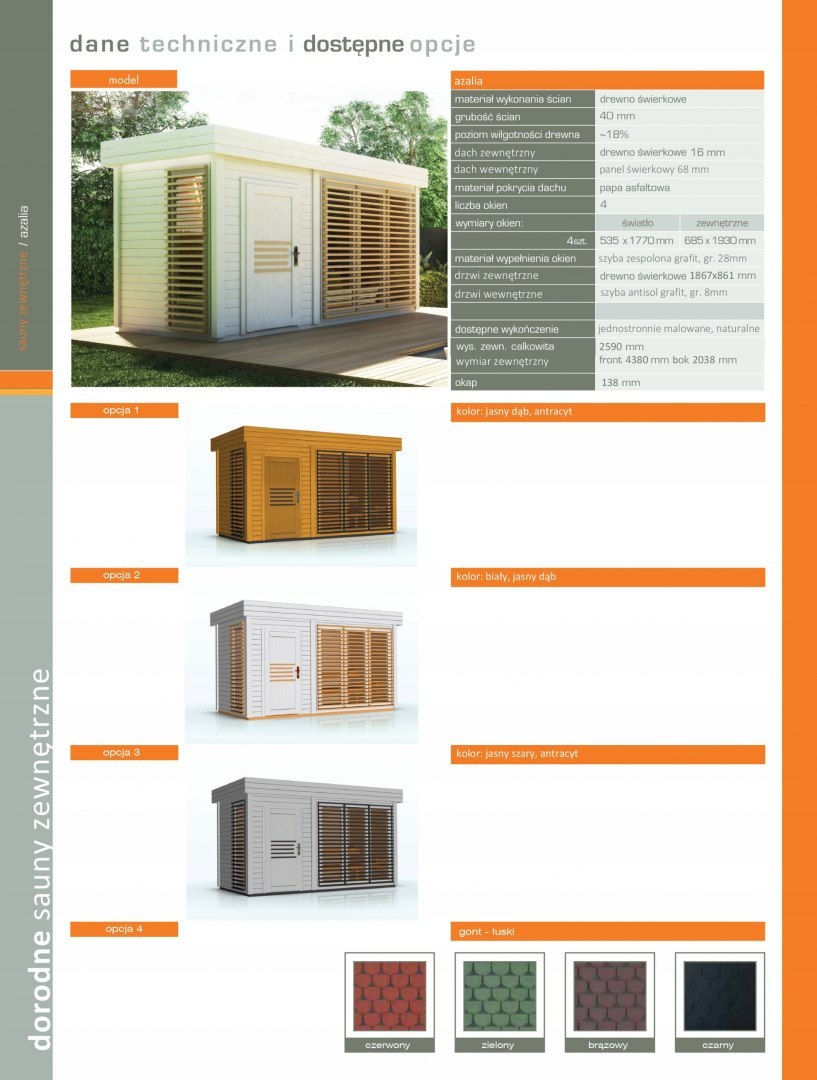 Sauna zewnętrzna EKSKLUZYWNA AZALIA PROMOCJA Sauna zewnętrzna EKSKLUZYWNA AZALIA PROMOCJA