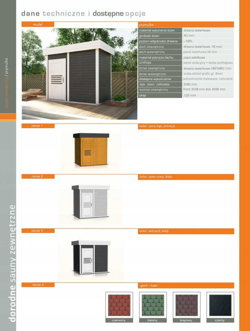 Sauna zewnętrzna, EKSKLUZYWNA PRYMULKA, Komplet Sauna zewnętrzna, EKSKLUZYWNA PRYMULKA, Komplet