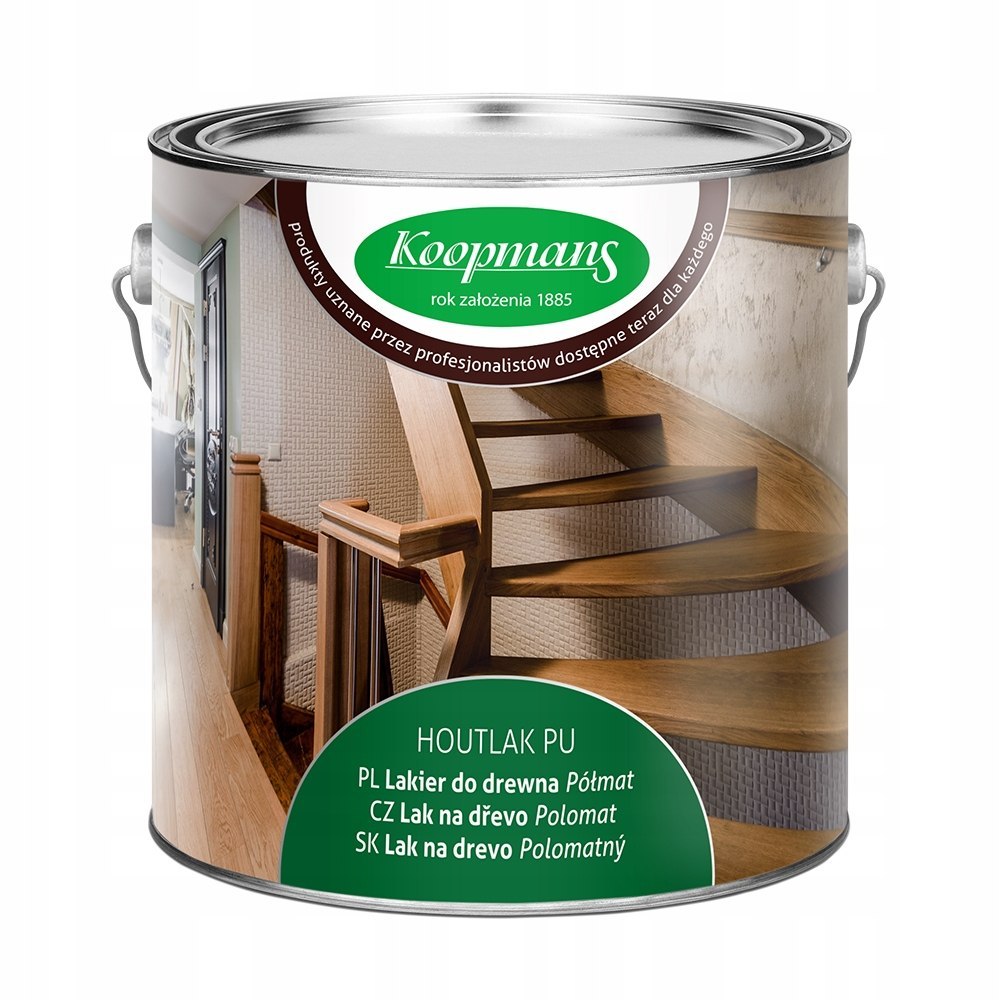 Lakier do drewna HOUTLAK PU Koopmans 2,5L PÓŁMAT Lakier do drewna HOUTLAK PU Koopmans 2,5L PÓŁMAT