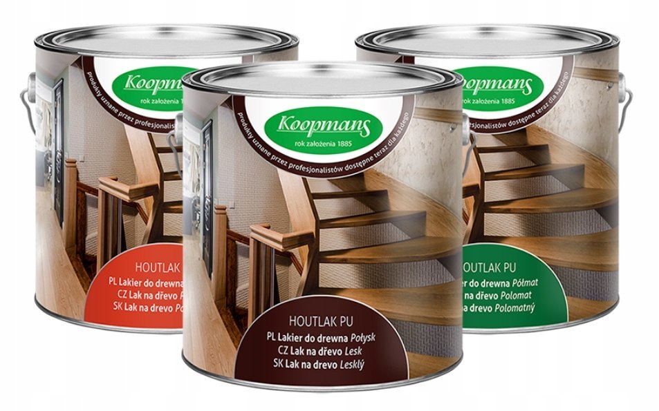 Lakier do drewna HOUTLAK PU Koopmans 2,5L PÓŁMAT Lakier do drewna HOUTLAK PU Koopmans 2,5L PÓŁMAT