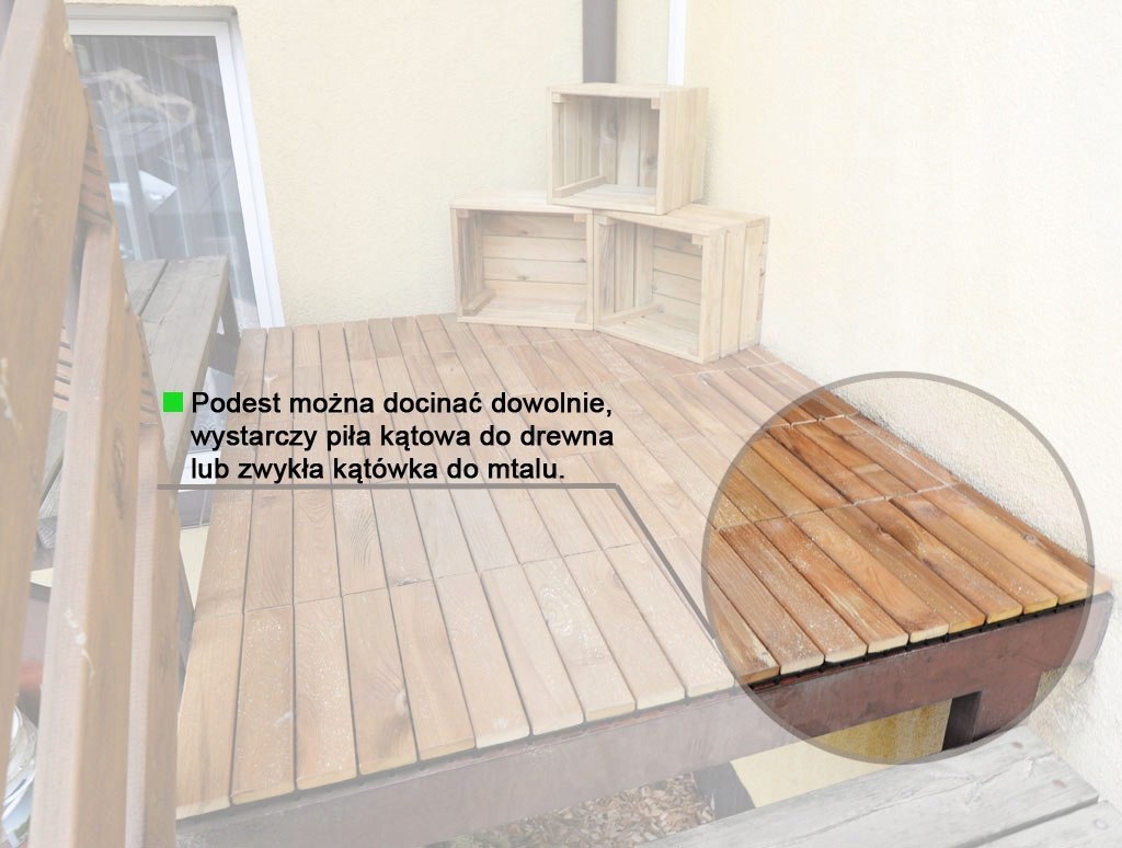 Podest tarasowy drewniany 30x30 na plastiku Podest tarasowy drewniany 30x30 na plastiku
