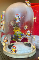 Szklana kopuła, dekoracja świąteczna 24cm + GRATIS