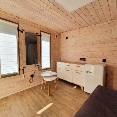 Altana, domek ogrodowy z tarasem, całoroczny 3x6m, uzbrojony z wyposażeniem