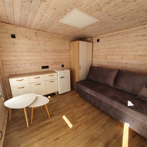 Altana, domek ogrodowy z tarasem, całoroczny 3x6m, uzbrojony z wyposażeniem