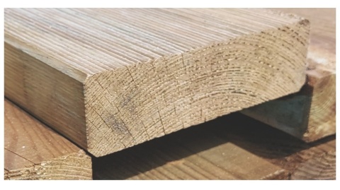 Deska tarasowa impregnowana, ryflowana 240x14x4cm, GRUBA , na pomost