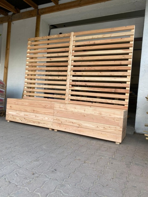 Donica/skrzynia drewniana z pergolą MODRZEW 125x50x50/200cm Donica/skrzynia drewniana z pergolą MODRZEW 125x50x50/200cm