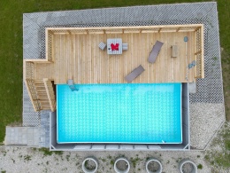 Zabudowa BASENU + TARAS WYPOCZYNKOWY 36m2 + basen 10x5m