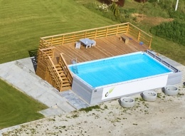 Zabudowa BASENU + TARAS WYPOCZYNKOWY 36m2 + basen 10x5m