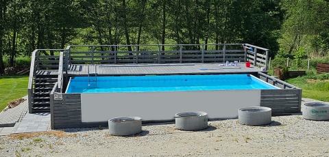 Zabudowa BASENU + TARAS WYPOCZYNKOWY 36m2 + basen 10x5m Zabudowa BASENU + TARAS WYPOCZYNKOWY 36m2 + basen 10x5m