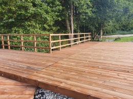 Deska tarasowa sosnowa 100x12x2,6cm gładka, BRĄZOWA klasa AA