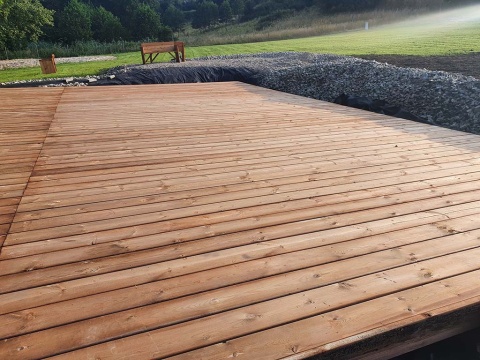 Deska tarasowa sosnowa 100x12x2,6cm gładka, BRĄZOWA klasa AA