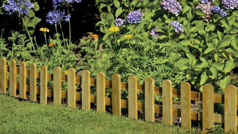 Mini płotek - palisada 120x45/30cm impr. ziel.