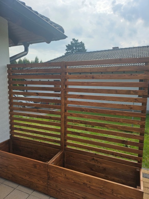 Płot lamelowy 180x180cm z modrzewia KL C