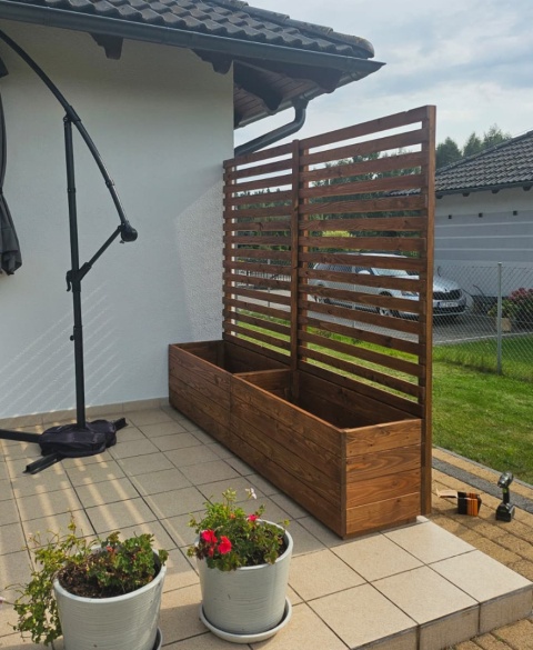 Płot lamelowy 180x180cm z modrzewia KL C