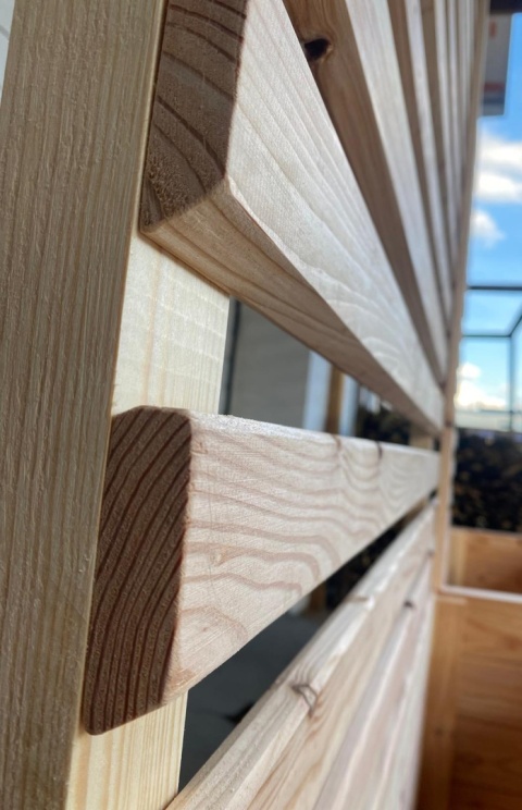 Płot lamelowy 180x180cm z modrzewia KL C