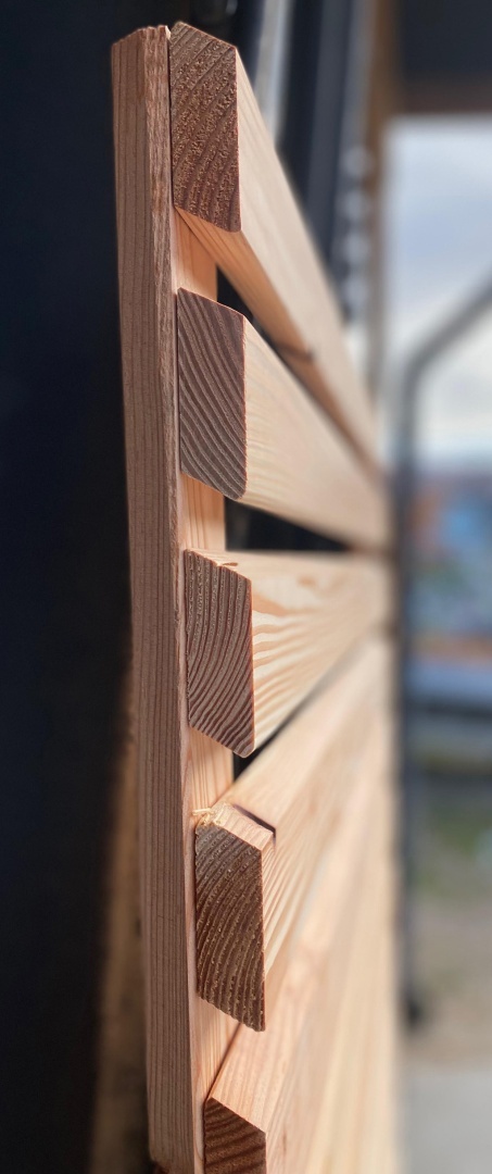 Płot lamelowy 180x180cm z modrzewia KL C