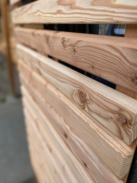 Płot lamelowy 180x180cm z modrzewia KL C