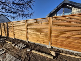 Płot lamelowy, 180x180cm modrzew, KL C, SOLIDNY , SZYBKA WYSYŁKA