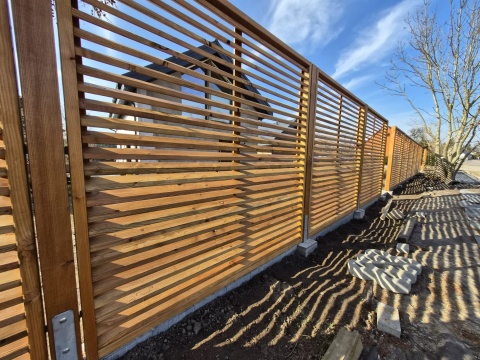 Płot lamelowy, 180x180cm modrzew, KL C, SOLIDNY , SZYBKA WYSYŁKA