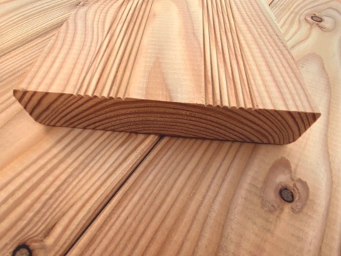 Deska tarasowa modrzew ryflowana, klasa A/B 150x14,5x2,7cm