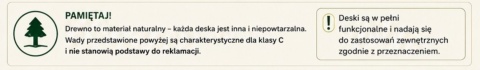 Deska tarasowa modrzew ryflowana, klasa C 150x14,5x2,6cm