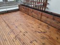 Deska tarasowa sosnowa 400x14,5x2,7cm ryfel drobny z przerwą BRĄZOWA