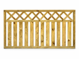 Płot sztachetowy z kratką 180x90cm impregnowany OGRODZENIE ZŁOŻONE