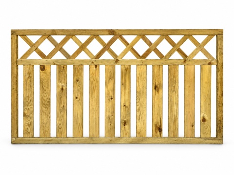 Płot sztachetowy z kratką 180x90cm impregnowany OGRODZENIE ZŁOŻONE